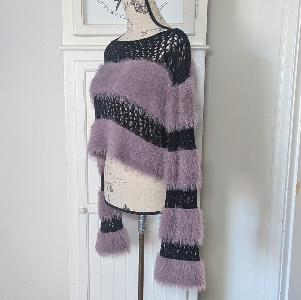 Barbie Chill Cropped Fuzzy Sweater - Picture 4 of 7